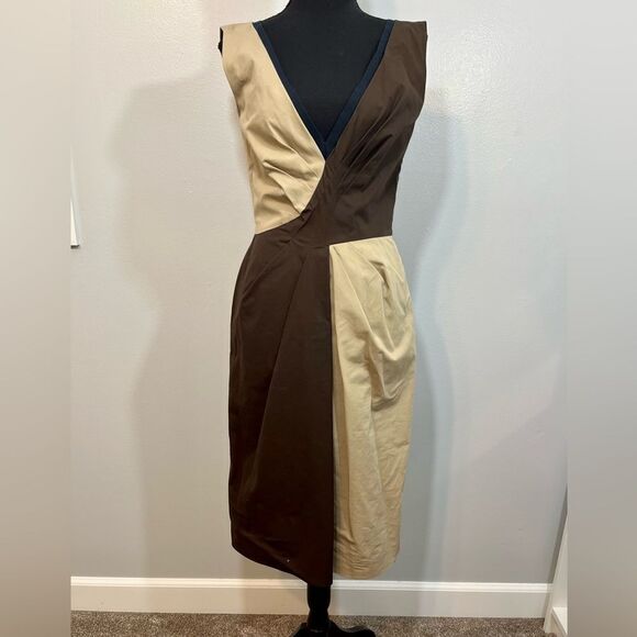 Alberta Ferretti Color Block Sleeveless Dress - Picture 1 of 7